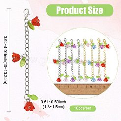 10 pièce 5 styles de décorations suspendues en forme de fleur en acrylique&nbsp;HJEW-FS00085