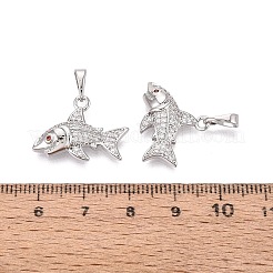 Pendentifs avec zircon cubiques à micro-pavés en laiton&nbsp;KK-Q073-12P