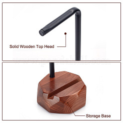 Holz-Headset-Display-Ständerhalter&nbsp;AJEW-WH0471-109B