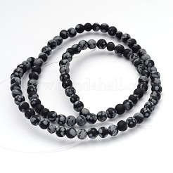 Perles naturelles de pierres précieuses en obsidienne&nbsp;G-J338-03-4mm