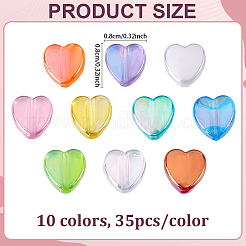 350pcs 10 Farben umweltfreundliche transparente Acrylperlen&nbsp;OACR-ME0001-08
