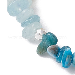 Pulseras elásticas con chips de piedras preciosas mixtas naturales y sintéticas.&nbsp;BJEW-JB11068