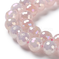 Galvanici rosa naturale perle di quarzo fili&nbsp;G-Z038-A03-03AB