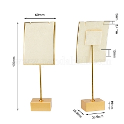 Espositori per collane con ciondolo in velluto curvo con base in lega color oro&nbsp;NDIS-WH0011-03