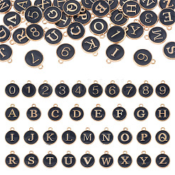 36 breloque en alliage émaillé avec lettres A à Z et chiffres 36&nbsp;ENAM-TA0003-11A