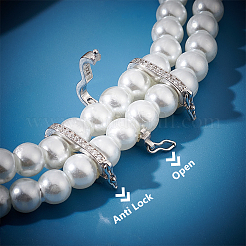 Fermoirs torsadés anti-ternissement en argent sterling et zircone cubique&nbsp;STER-PH0001-58