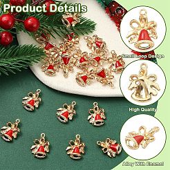 20 pendentif en alliage émaillé en forme de cloche de Noël&nbsp;ENAM-YW0006-08