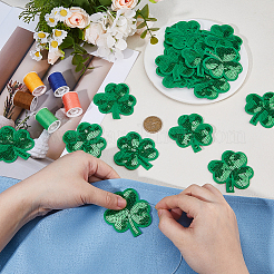 20 applique a forma di trifoglio in tessuto non tessuto per il giorno di San Patrizio&nbsp;DIY-DC0003-64