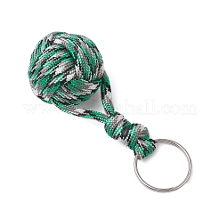 Llavero de acero inoxidable con bola trenzada de poliéster&nbsp;KEYC-JKC01119