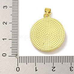 Pendentifs en laiton plaqués en rack pavés de coquillages naturels et religieux&nbsp;KK-C074-31G-02