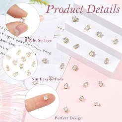 10 pièce 2 styles de breloques en laiton micro pavées en zircone cubique transparente&nbsp;KK-YW0004-36