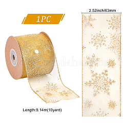 Ruban en mousseline de soie simple face transparent pour noël&nbsp;OCOR-WH0071-008B