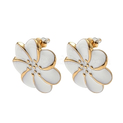 Boucles d'oreilles à tige en forme de fleur en acier inoxydable 304&nbsp;LS-EJEW-A147-01G