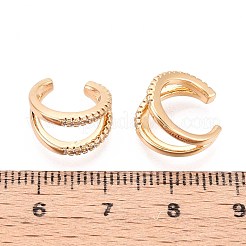 Orecchini a polsino in zircone chiaro con micro pavè di ottone&nbsp;EJEW-T047-68G