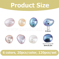 120 Uds. Perlas de agua dulce cultivadas naturales de 6 colores&nbsp;PEAR-HS0001-33