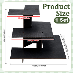 Expositores de aperitivos de madera de 3 nivel para mostradores minoristas&nbsp;ODIS-WH0043-297B-1