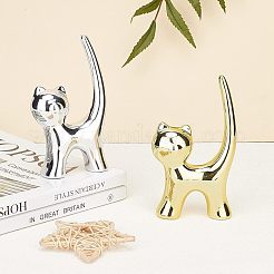 Décorations d'affichage à la maison en forme de chat en porcelaine&nbsp;DJEW-FG0001-10