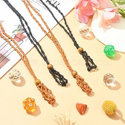 4 stücke 2 farben geflochtene wachs seil schnur makramee tasche halskette herstellung&nbsp;NJEW-CJ0001-02