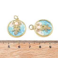 Anhänger aus Messing mit Mikropavé-Kubikzirkonia und Emaille&nbsp;KK-Z114-03G