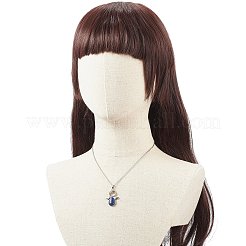 Ensemble de colliers pendentifs ange en pierres précieuses naturelles et synthétiques de 5 styles avec chaînes en acier inoxydable 304 pour femmes&nbsp;NJEW-JN04097