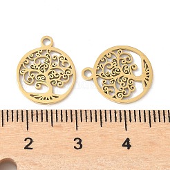 Acciaio inossidabile 304 piatto rotondo con ciondoli albero della vita tagliati al laser&nbsp;STAS-L022-512G