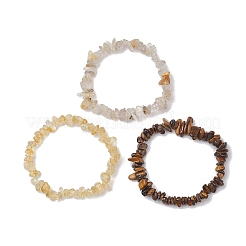 3 Stück Stretch-Armband-Sets aus natürlichem Citrin&nbsp;BJEW-JB10863