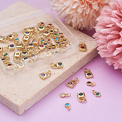 56 pz 14 charms in ottone stile micro pavé di zirconi cubici&nbsp;ZIRC-PJ0001-04