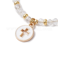 2 pz 2 stili set di braccialetti elastici in perline di vetro per donna&nbsp;BJEW-JB11568