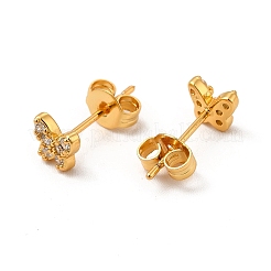 Boucles d'oreilles à clous en zircone cubique micro pavée de laiton placage en rack&nbsp;EJEW-P221-47G
