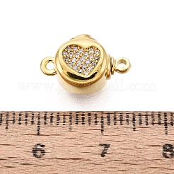 Chiusure a scatola con micro pavé di zirconi chiari in ottone&nbsp;KK-Q074-08G