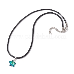 Colliers à pendentif étoile en verre&nbsp;NJEW-JN04570-02