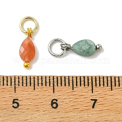 10 Stück 2-farbige natürliche Alashan-Achat-Anhänger&nbsp;PALLOY-JF05860-01