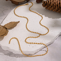 Elegante Y-förmige Halsketten aus 304 Edelstahl mit Reiskette für Damen&nbsp;DQ6451
