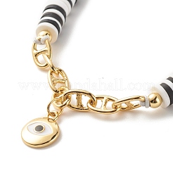 Braccialetto fatto a mano con perline intrecciate in argilla polimerica&nbsp;BJEW-JB07408-01