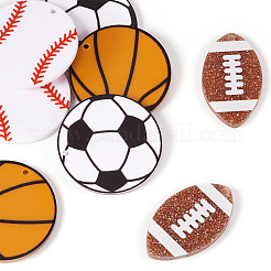 Acryl-Ohrhänger-Set zum Selbermachen mit Sportball-Motiv&nbsp;DIY-TA0009-19