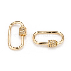 Messing Micro Pave klare Zirkonia Schraube Karabiner Schloss Charms&nbsp;X-ZIRC-T010-10G
