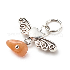 7 pièces 7 styles pendentifs en alliage de copeaux de pierre mélangés naturels et synthétiques de chakra&nbsp;PALLOY-JF01778-01