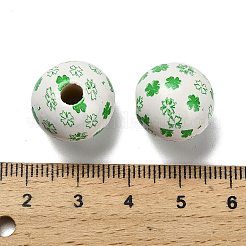 St. Patrick's Day Serie bedruckte Schima Holzperlen aus Europa&nbsp;WOOD-V002-01G