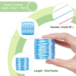 6 rouleau de cordon satiné en nylon queue de rat de 6 mm&nbsp;NWIR-PH0001-85