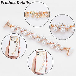 3 Stück 3 Stil Perlen Kunststoff Perlen Charms Gliederkette Handyhülle Doppelkettenband Set&nbsp;AJEW-WR0001-42