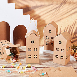 Fourre-tout en papier kraft en forme de maison&nbsp;LS-CON-WH0105-01