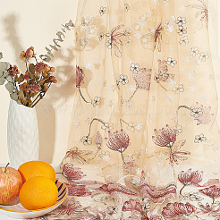 Gestickter Blumen-Polyester-Tüll-Spitzenstoff&nbsp;DIY-WH0449-31D