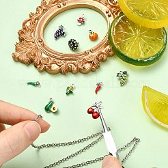 10 pièces 10 styles breloques en alliage d'émail&nbsp;FIND-CJ0005-68