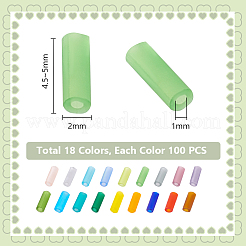1800 Stück 18 Farben Milchglas-Röhrenperlen&nbsp;FGLA-PH0001-09