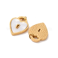 304 Edelstahl Pavé-Anhänger aus natürlichen Muscheln&nbsp;STAS-U061-05G
