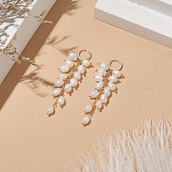Orecchini a cerchio pendenti a grappolo di perle naturali&nbsp;EJEW-TA00202