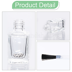 10 flacon vide de vernis à ongles en verre transparent&nbsp;MRMJ-GL0001-14