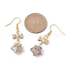 Aretes colgantes con estrella de vidrio&nbsp;EJEW-JE05548-04
