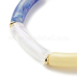 Bracelet extensible perlé tube incurvé acrylique pour femme&nbsp;BJEW-JB08374