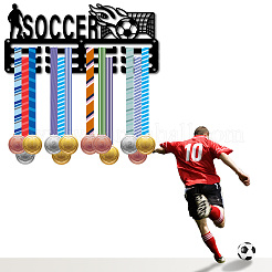 Support mural d'affichage de support de cintre de médaille de fer de thème de sports&nbsp;ODIS-WH0055-286